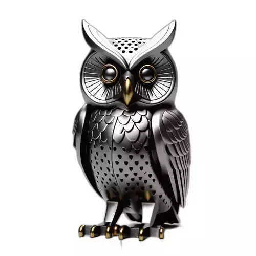 Elegant Metallic Owl Decorative Sculpture