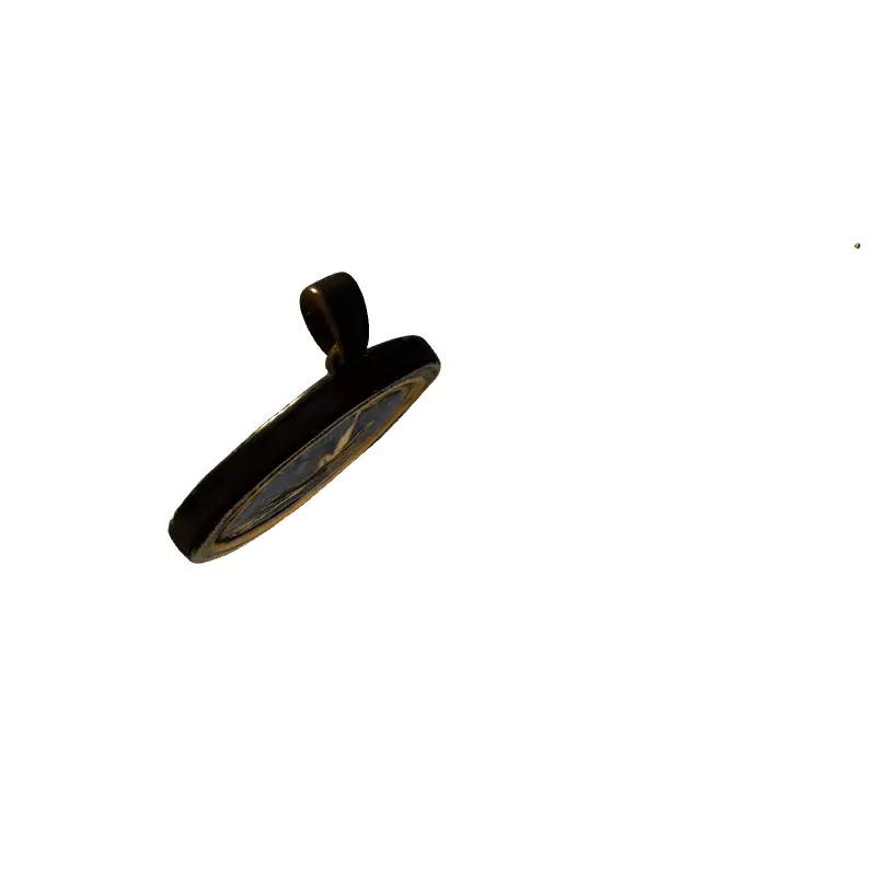 Golden Compass Rose Pendant Charm Low-poly 3D model_5