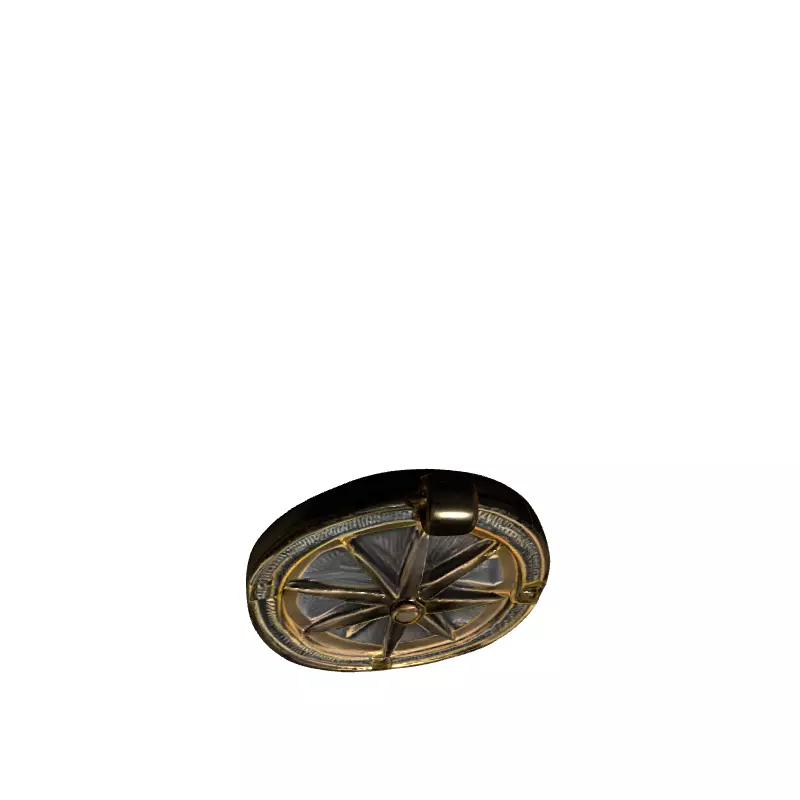 Golden Compass Rose Pendant Charm Low-poly 3D model_8