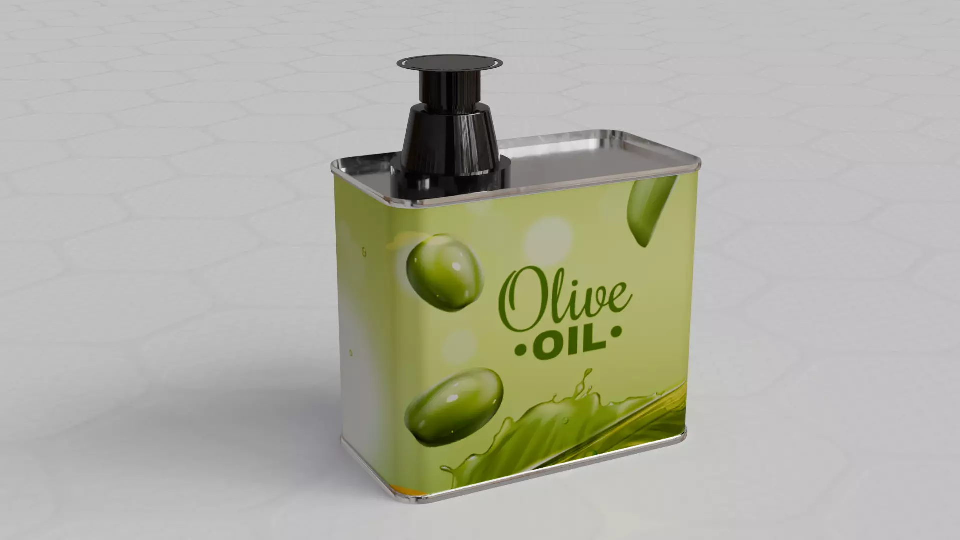 Square Aluminium Oil can tin 3D model_0