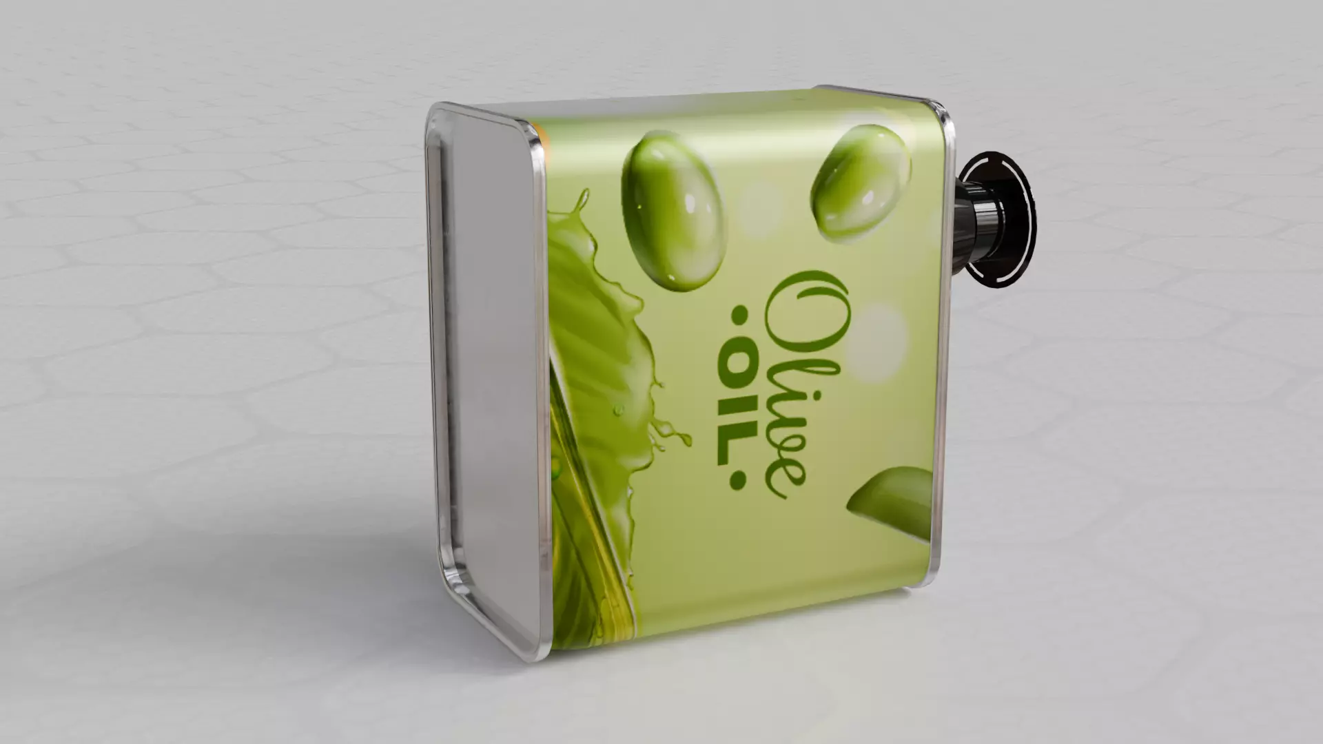 Square Aluminium Oil can tin 3D model_6