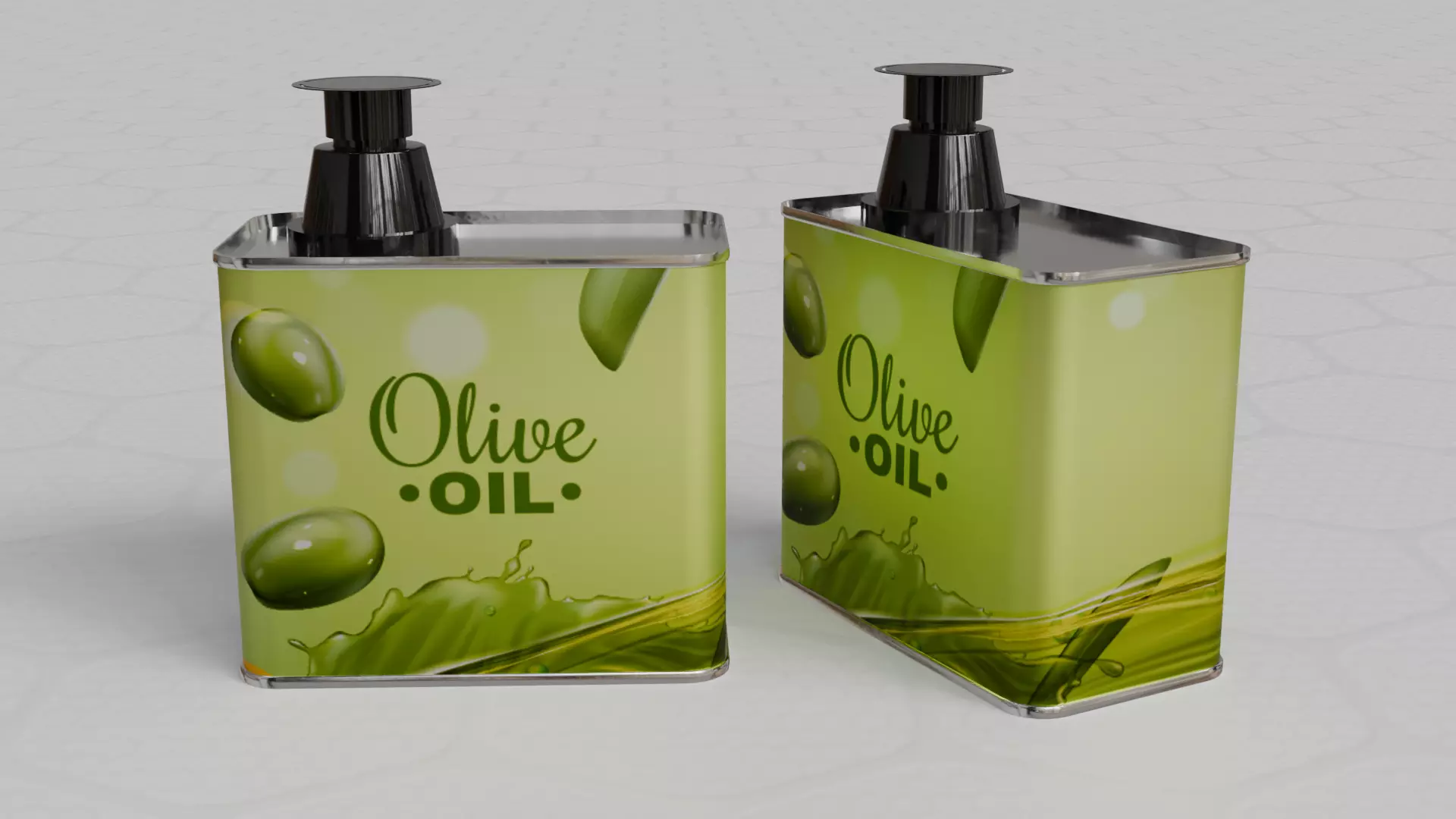 Square Aluminium Oil can tin 3D model_3