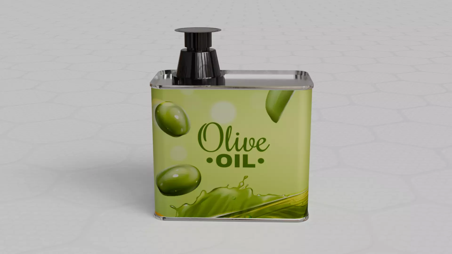 Square Aluminium Oil can tin 3D model_2