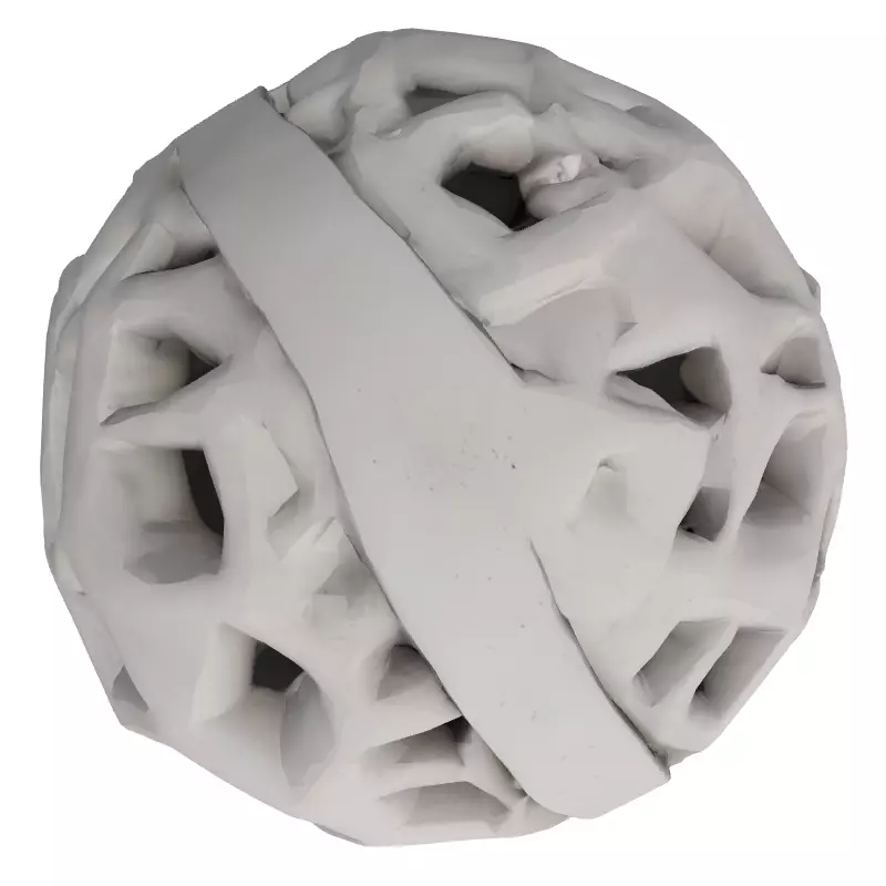 Modern Hexagonal Concrete Decorative Sphere Low-poly 3D model_8