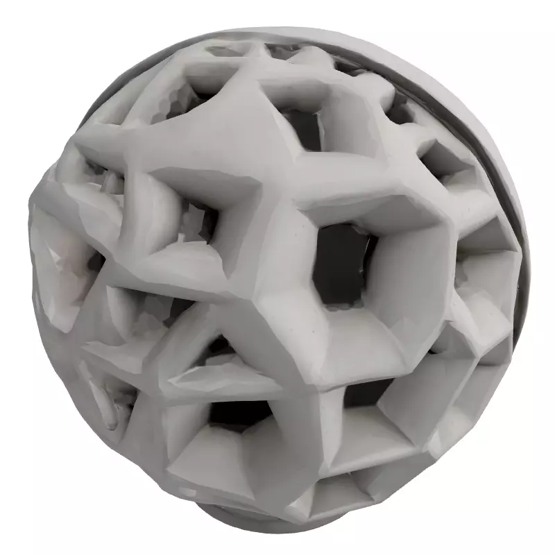 Modern Hexagonal Concrete Decorative Sphere Low-poly 3D model_3
