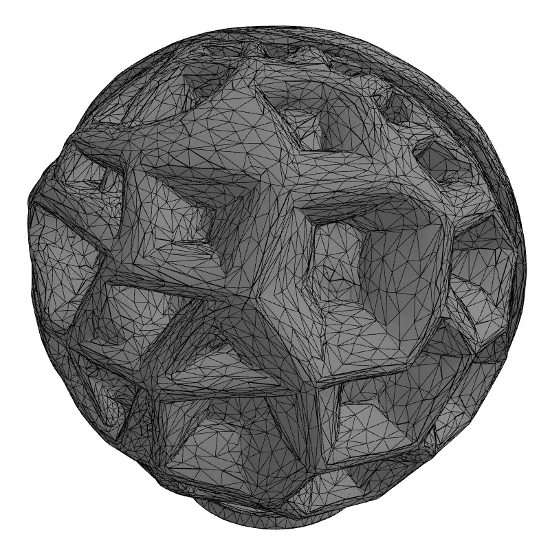 Modern Hexagonal Concrete Decorative Sphere Low-poly 3D model_1