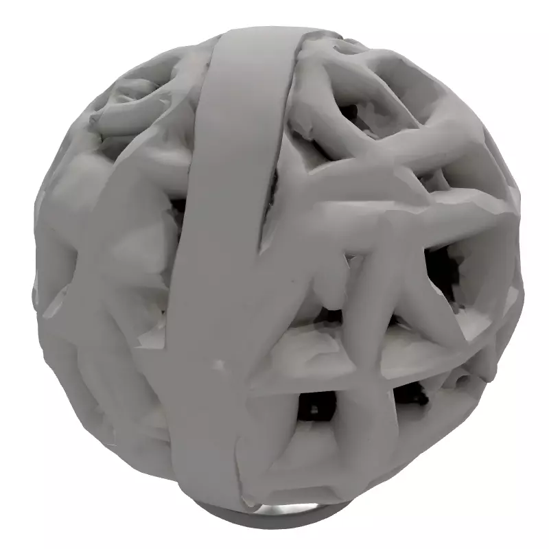 Modern Hexagonal Concrete Decorative Sphere Low-poly 3D model_6