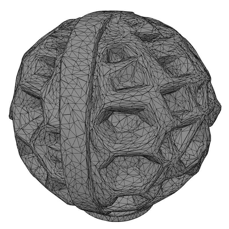 Modern Hexagonal Concrete Decorative Sphere Low-poly 3D model_9