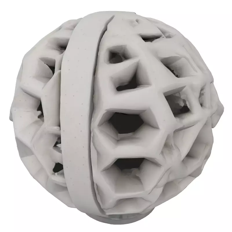 Modern Hexagonal Concrete Decorative Sphere Low-poly 3D model_2