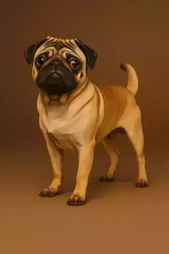 3D model PUG REALISTIC DOG