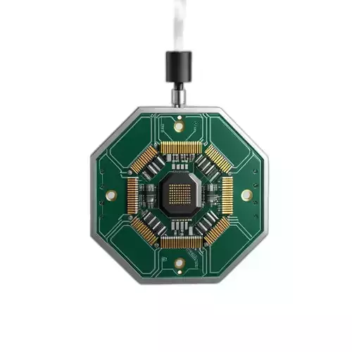 Octagonal Circuit Board Electronic Module Low-poly 3D model