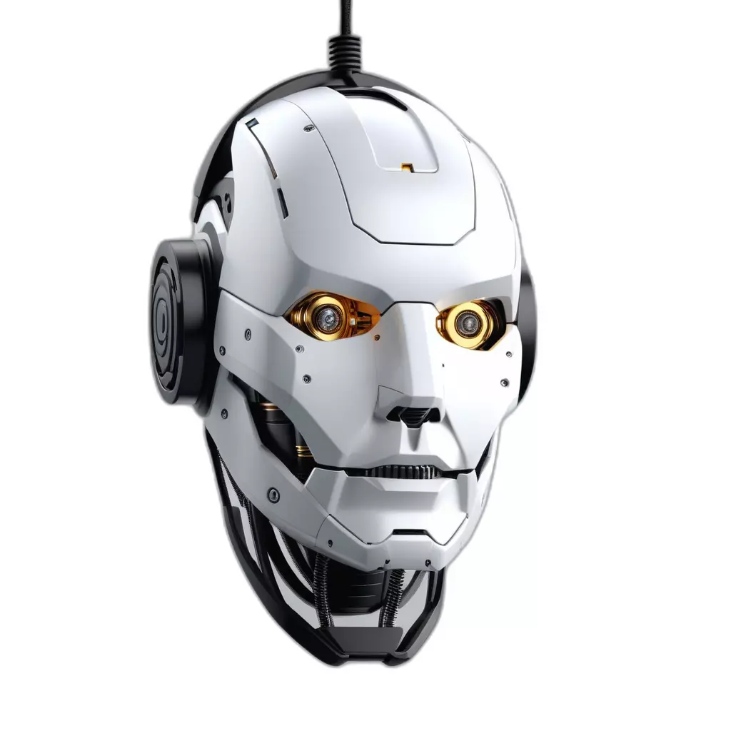 Futuristic SciFi Robot Head Model Low-poly 3D model_0