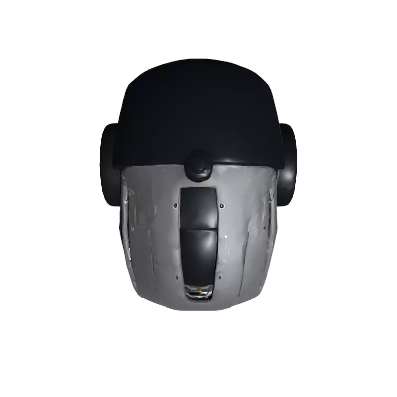 Futuristic SciFi Robot Head Model Low-poly 3D model_8