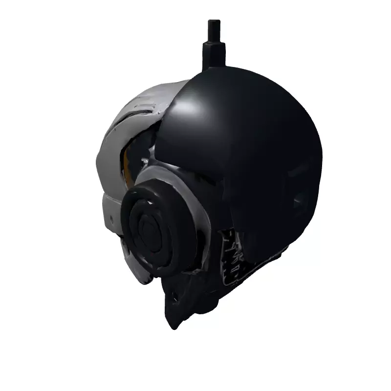Futuristic SciFi Robot Head Model Low-poly 3D model_5