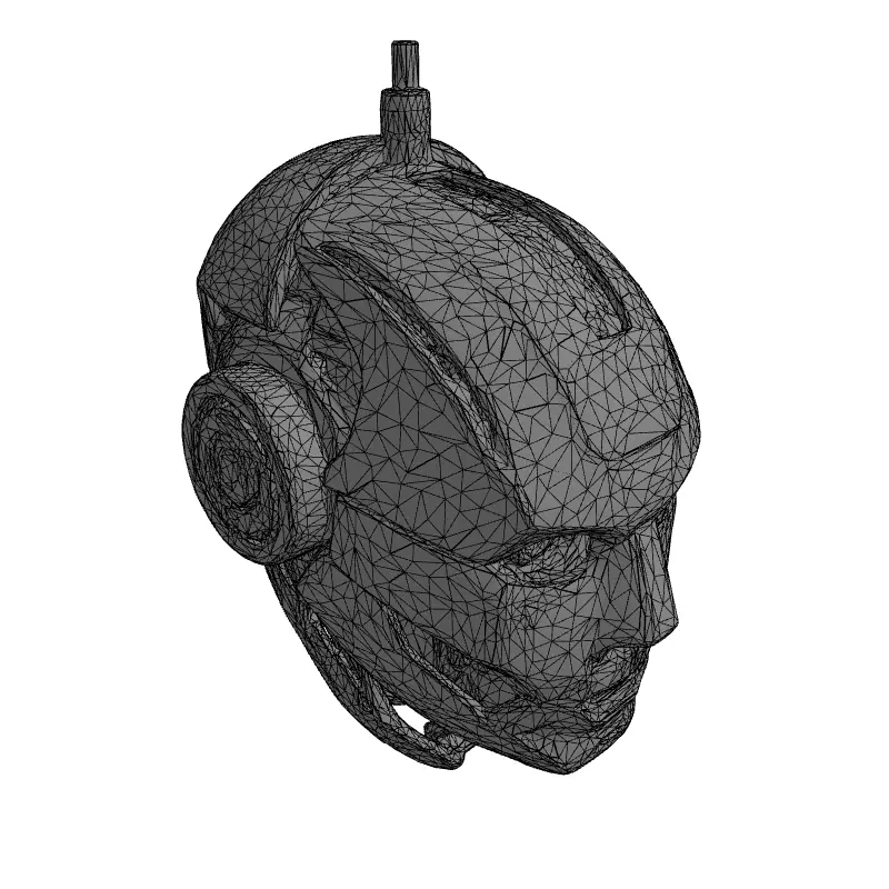 Futuristic SciFi Robot Head Model Low-poly 3D model_1