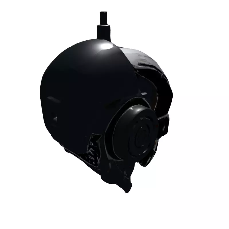 Futuristic SciFi Robot Head Model Low-poly 3D model_6