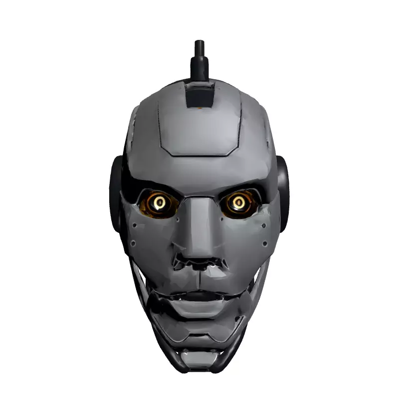 Futuristic SciFi Robot Head Model Low-poly 3D model_4