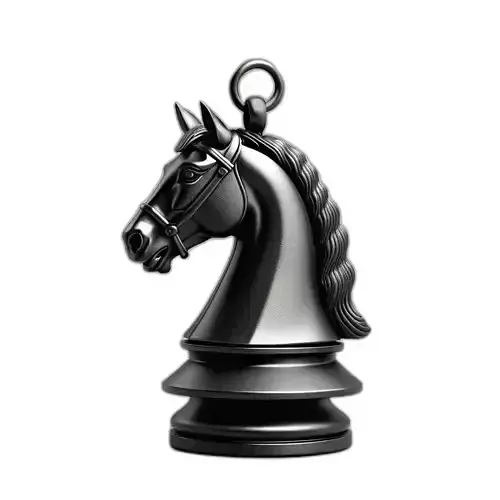 Detailed Chess Knight Pendant Model