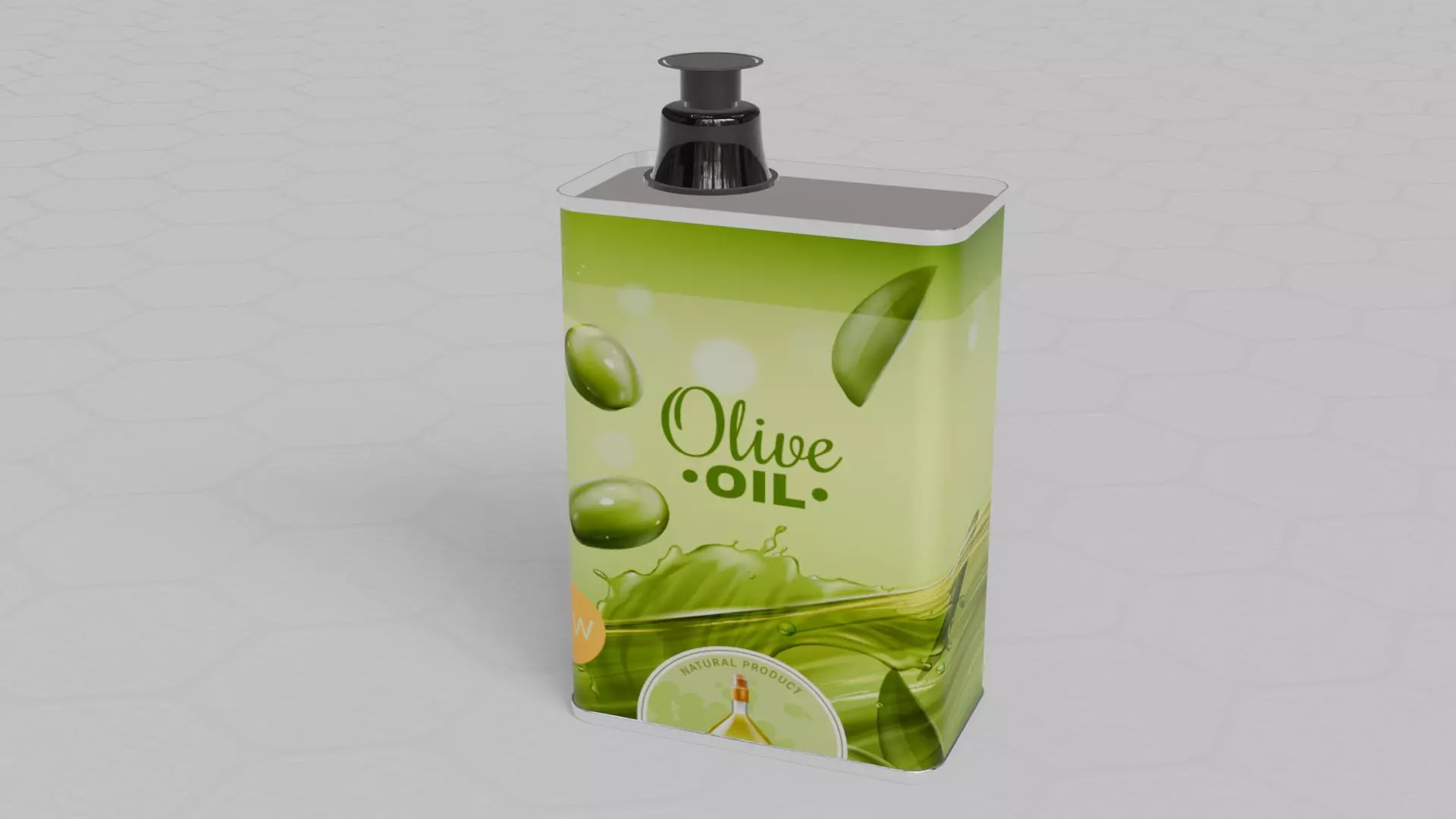 Square Aluminium Oil can tin 3D model_1