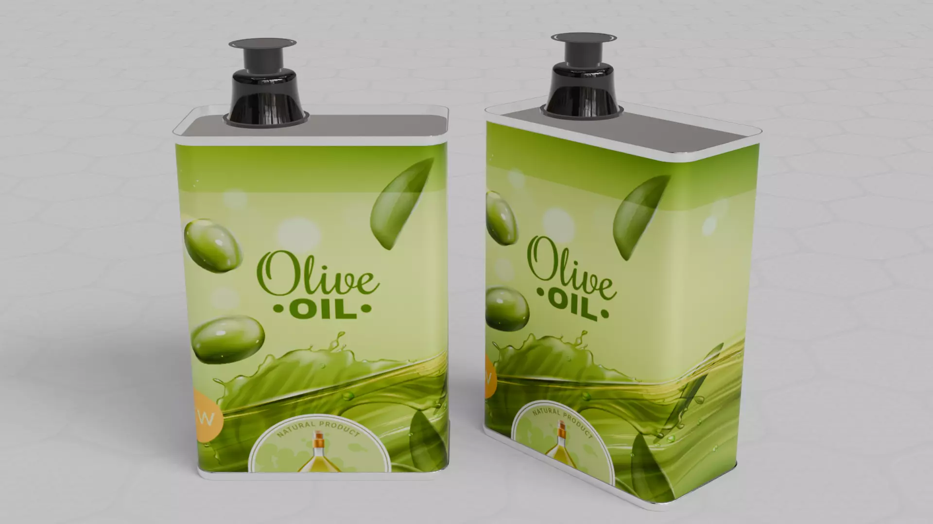 Square Aluminium Oil can tin 3D model_3