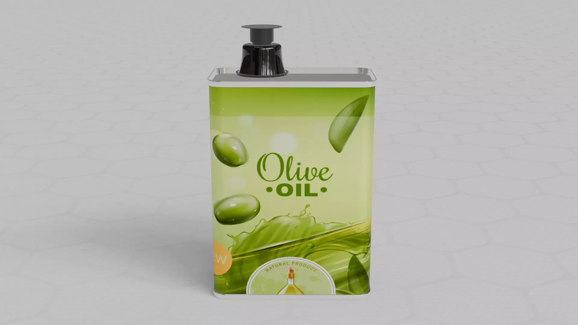 Square Aluminium Oil can tin 3D model_2