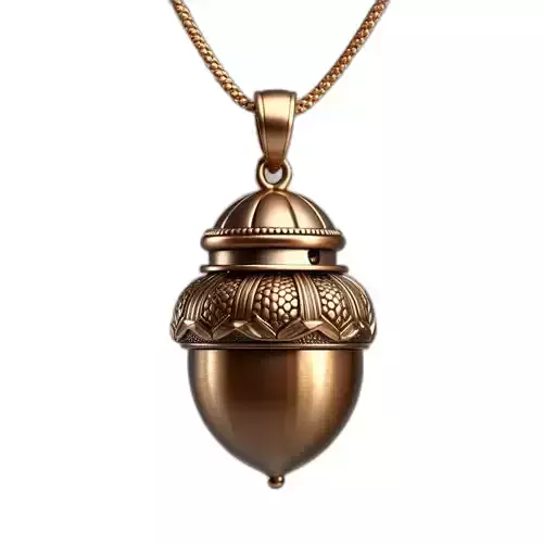 Elegant Decorative Acorn Locket Pendant