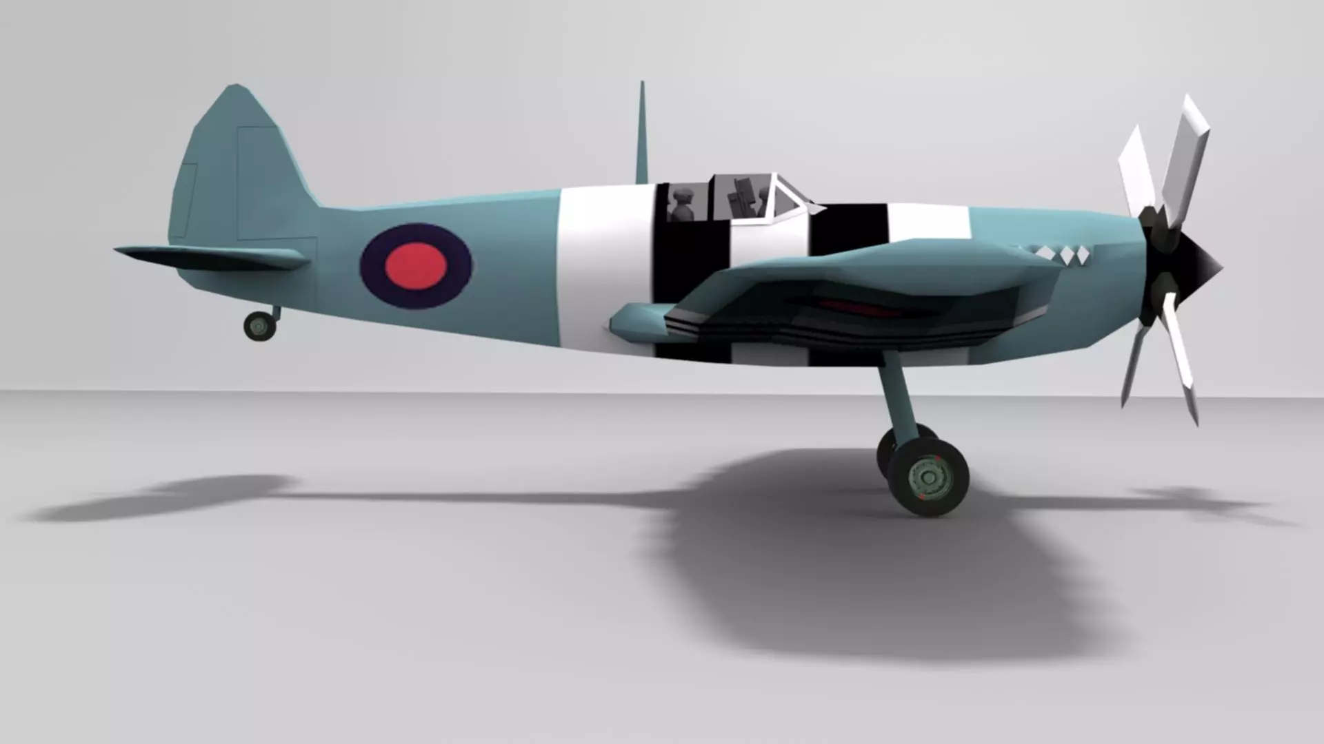 Supermarine Spitfire Low-poly 3D model_10