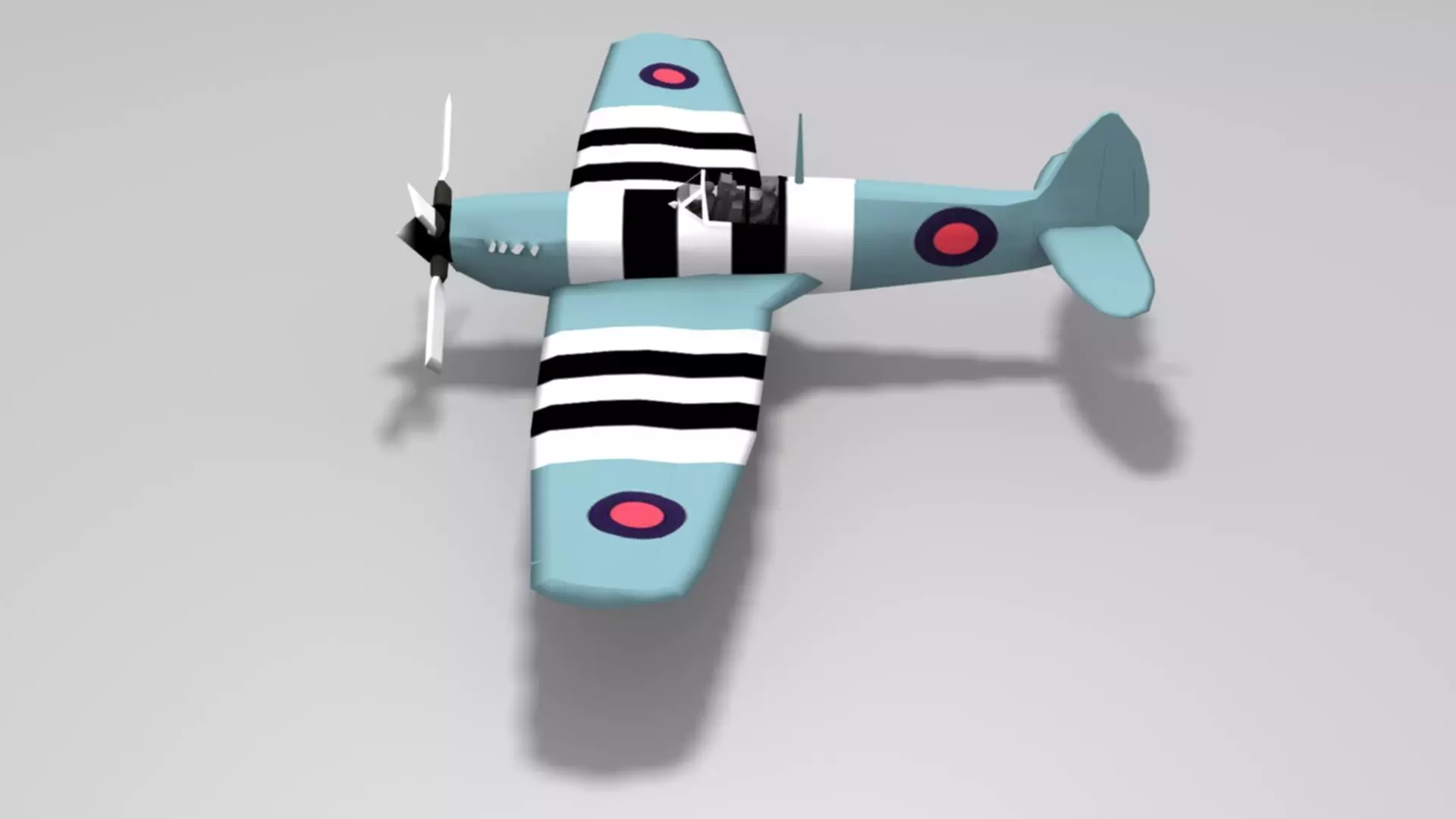 Supermarine Spitfire Low-poly 3D model_3