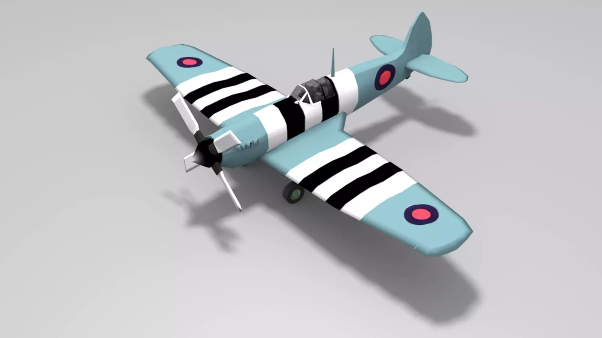 Supermarine Spitfire Low-poly 3D model_1