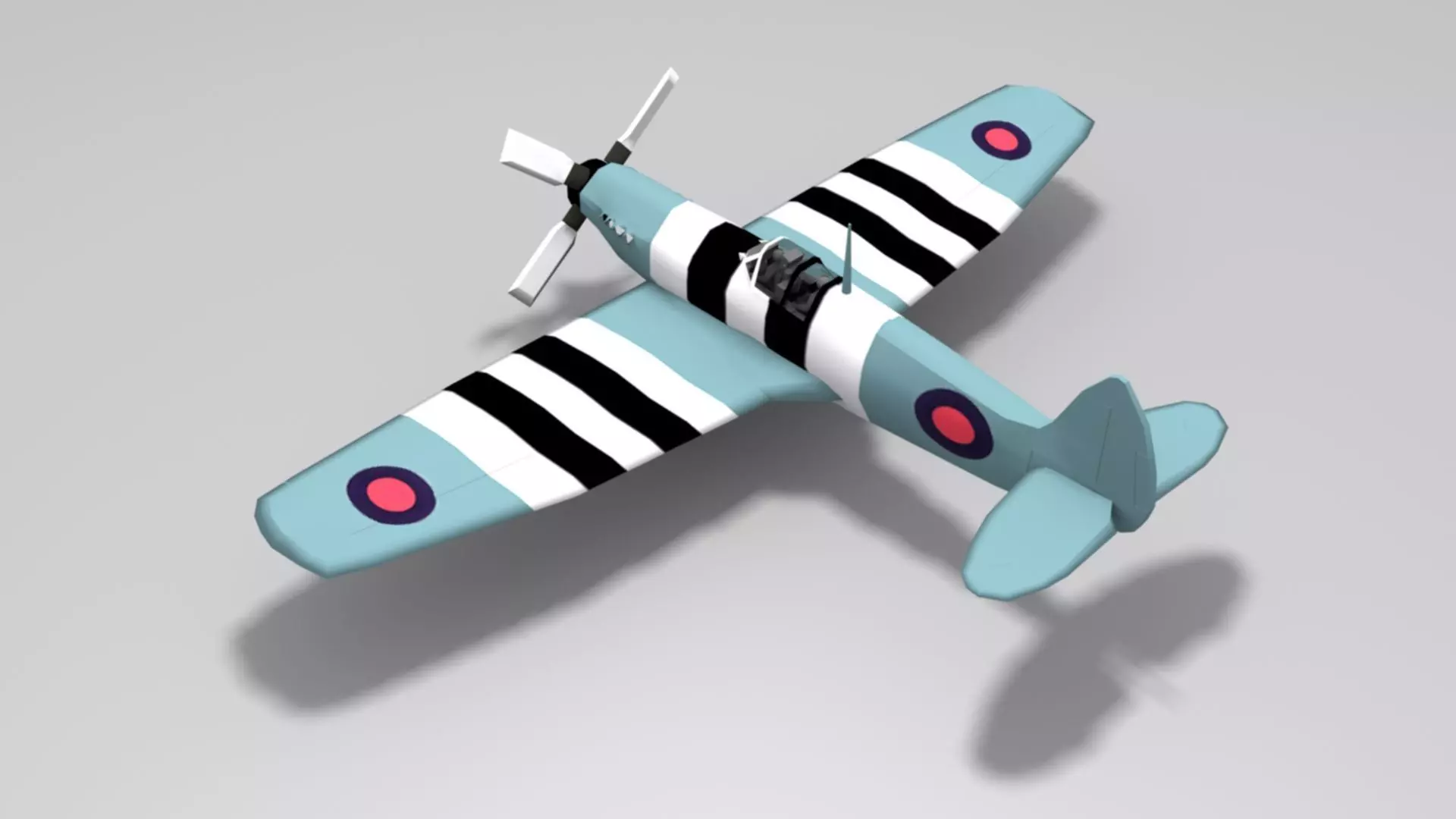 Supermarine Spitfire Low-poly 3D model_5