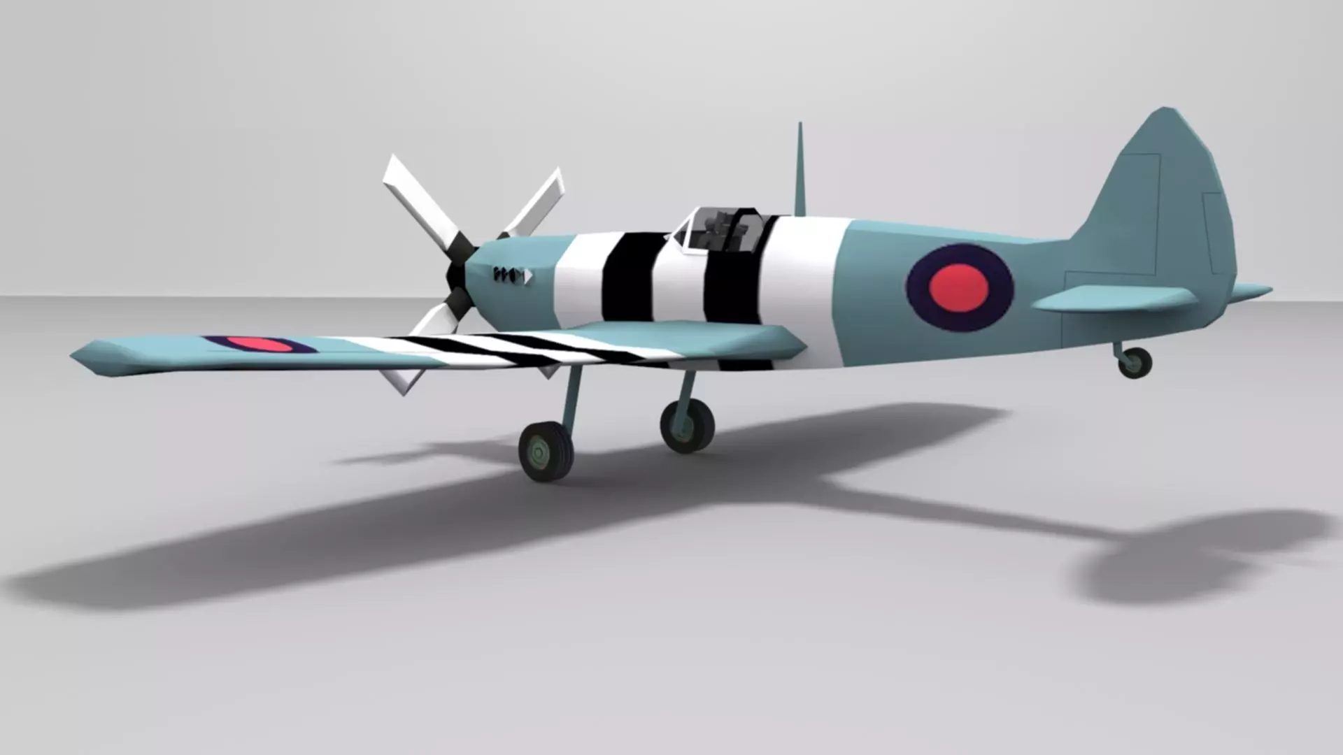 Supermarine Spitfire Low-poly 3D model_4