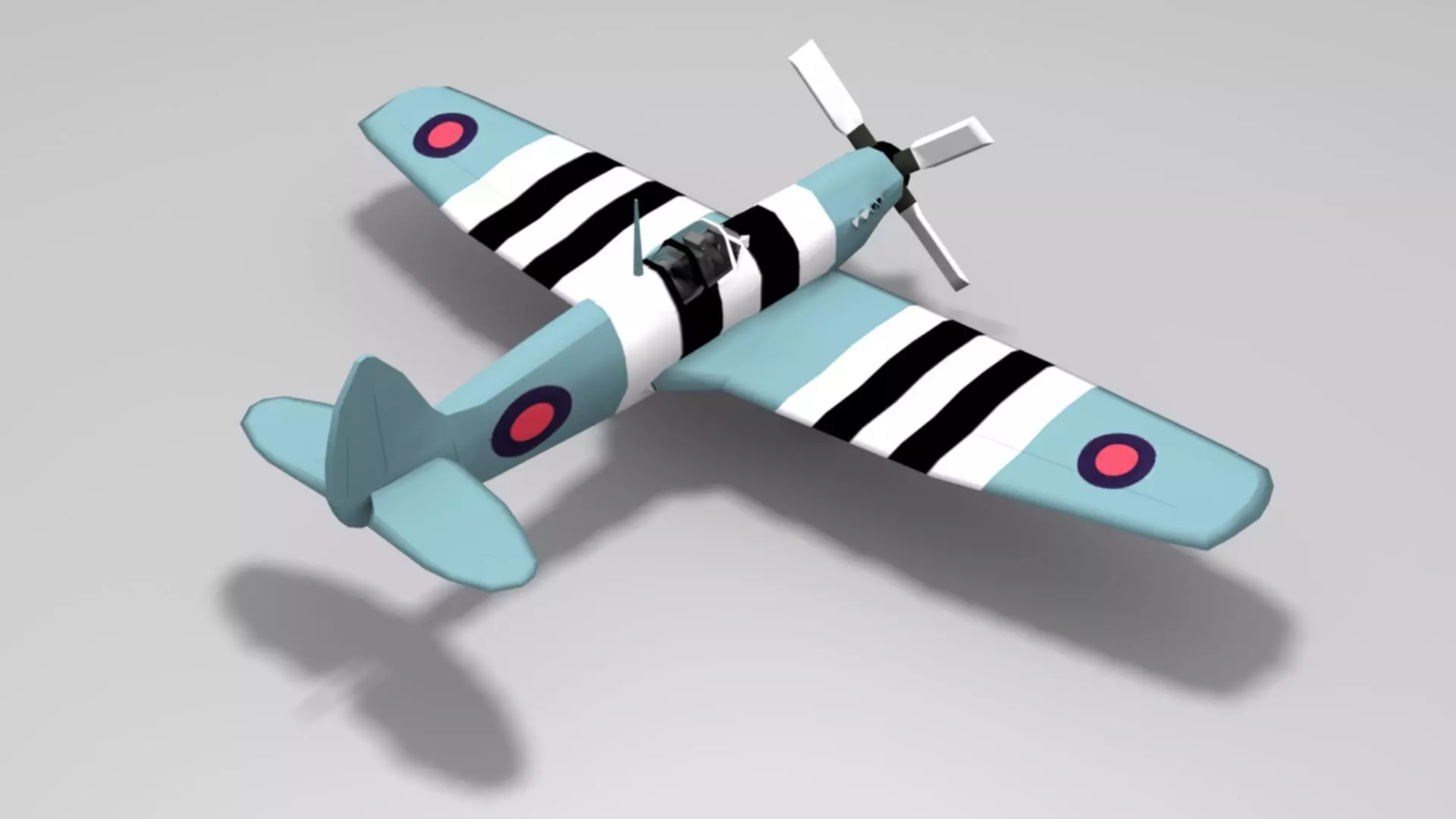 Supermarine Spitfire Low-poly 3D model_9