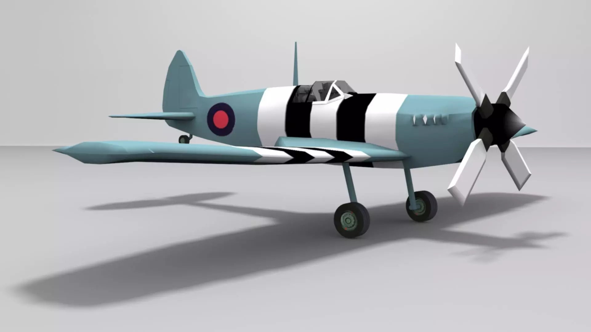 Supermarine Spitfire Low-poly 3D model_12