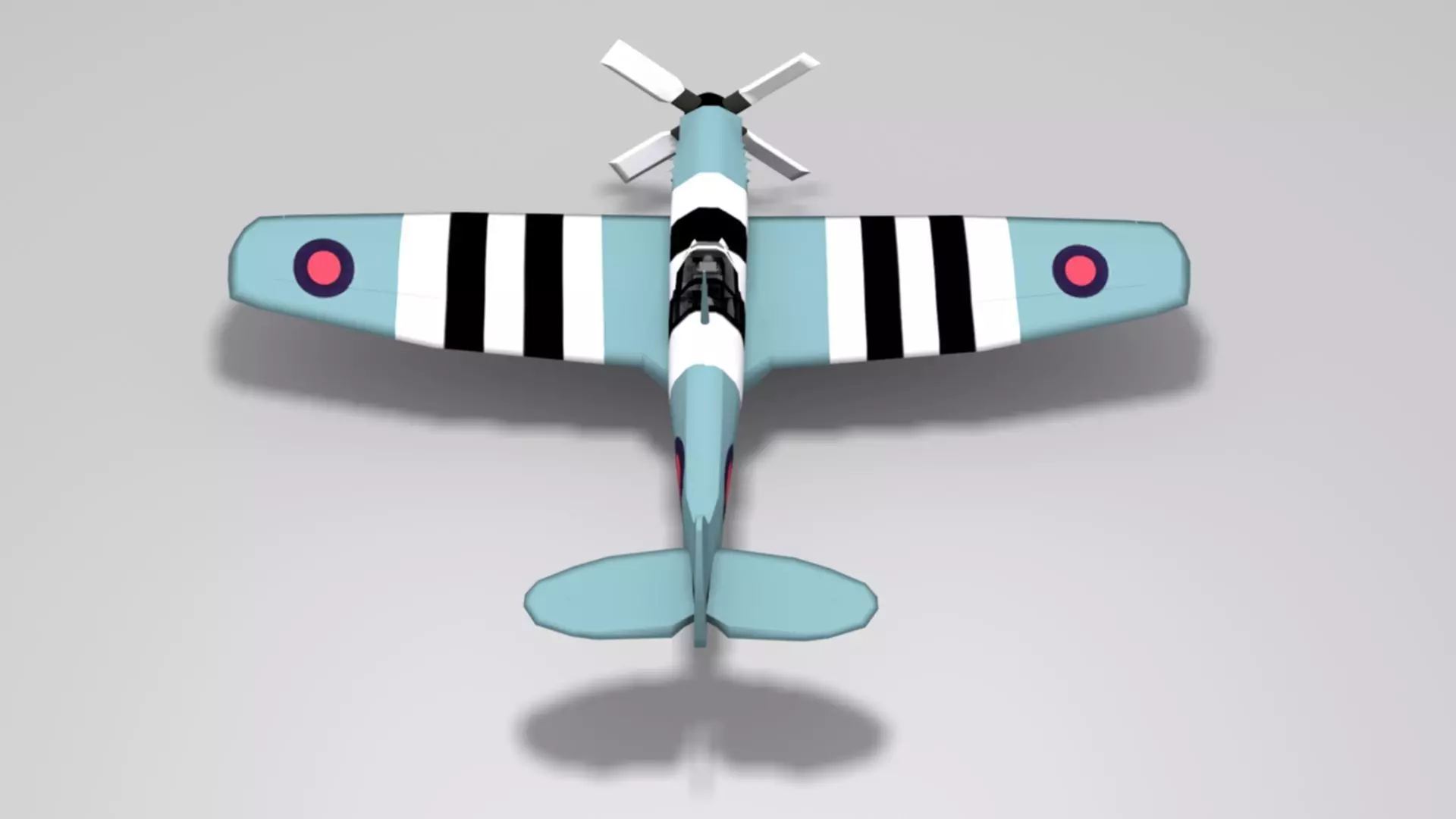 Supermarine Spitfire Low-poly 3D model_7