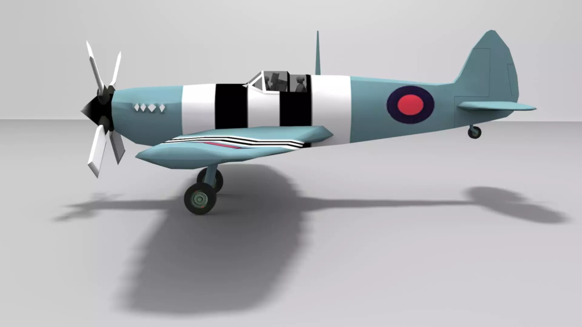 Supermarine Spitfire Low-poly 3D model_2
