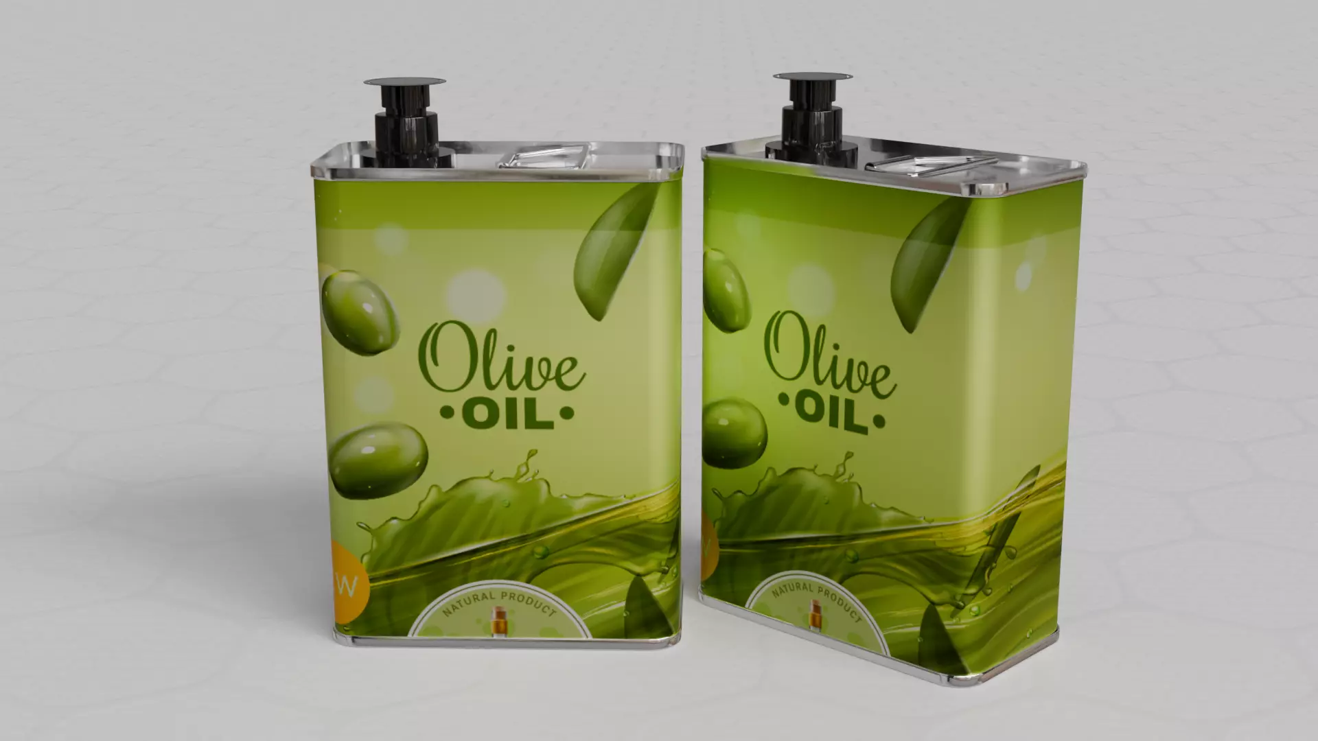 Square Aluminium Oil can tin 3D model_3