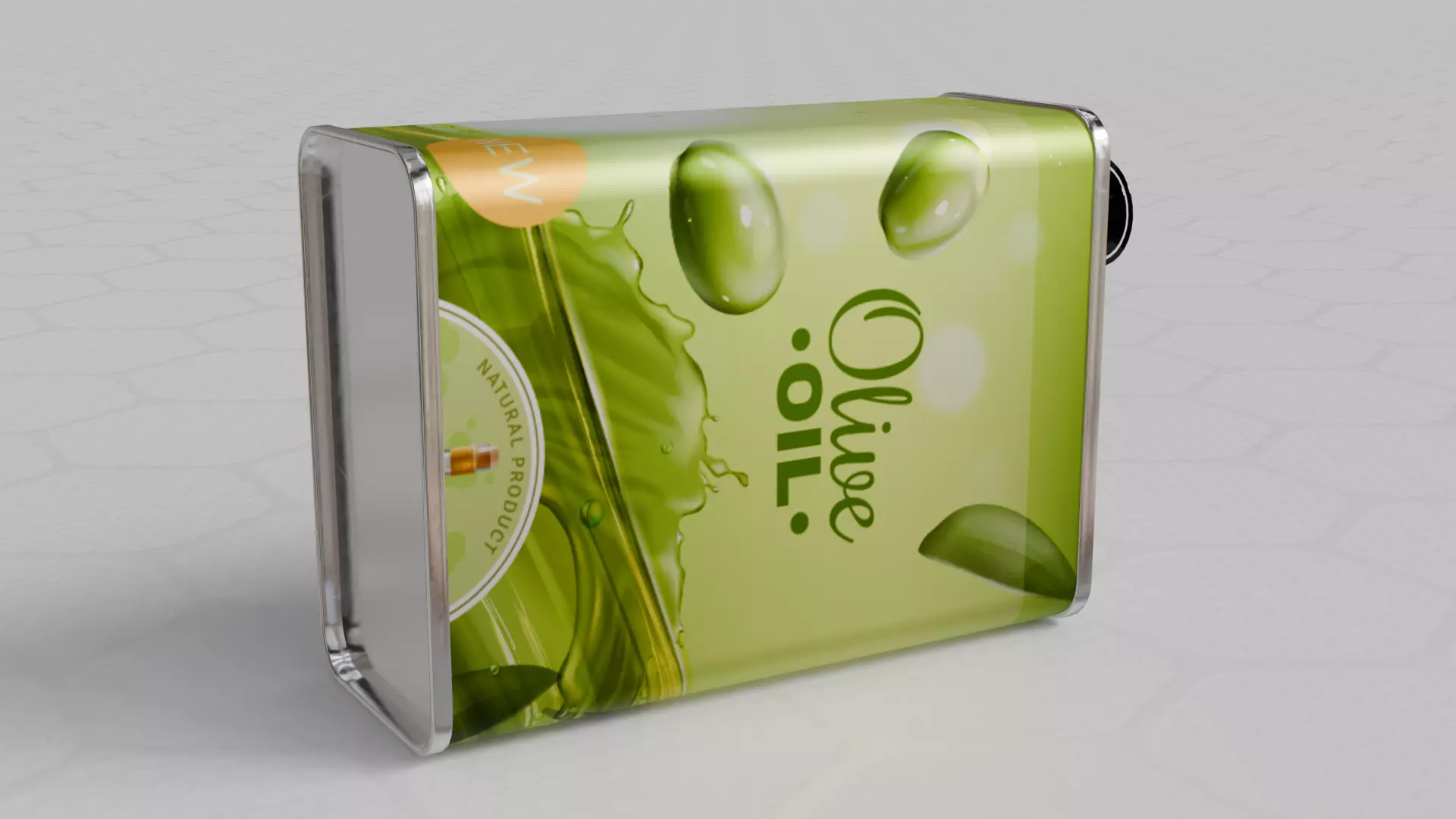 Square Aluminium Oil can tin 3D model_6