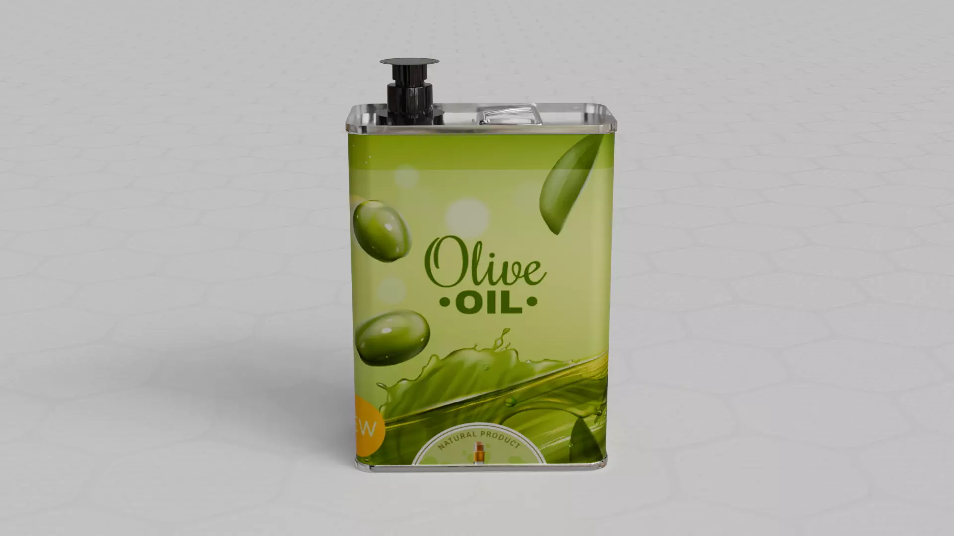 Square Aluminium Oil can tin 3D model_2