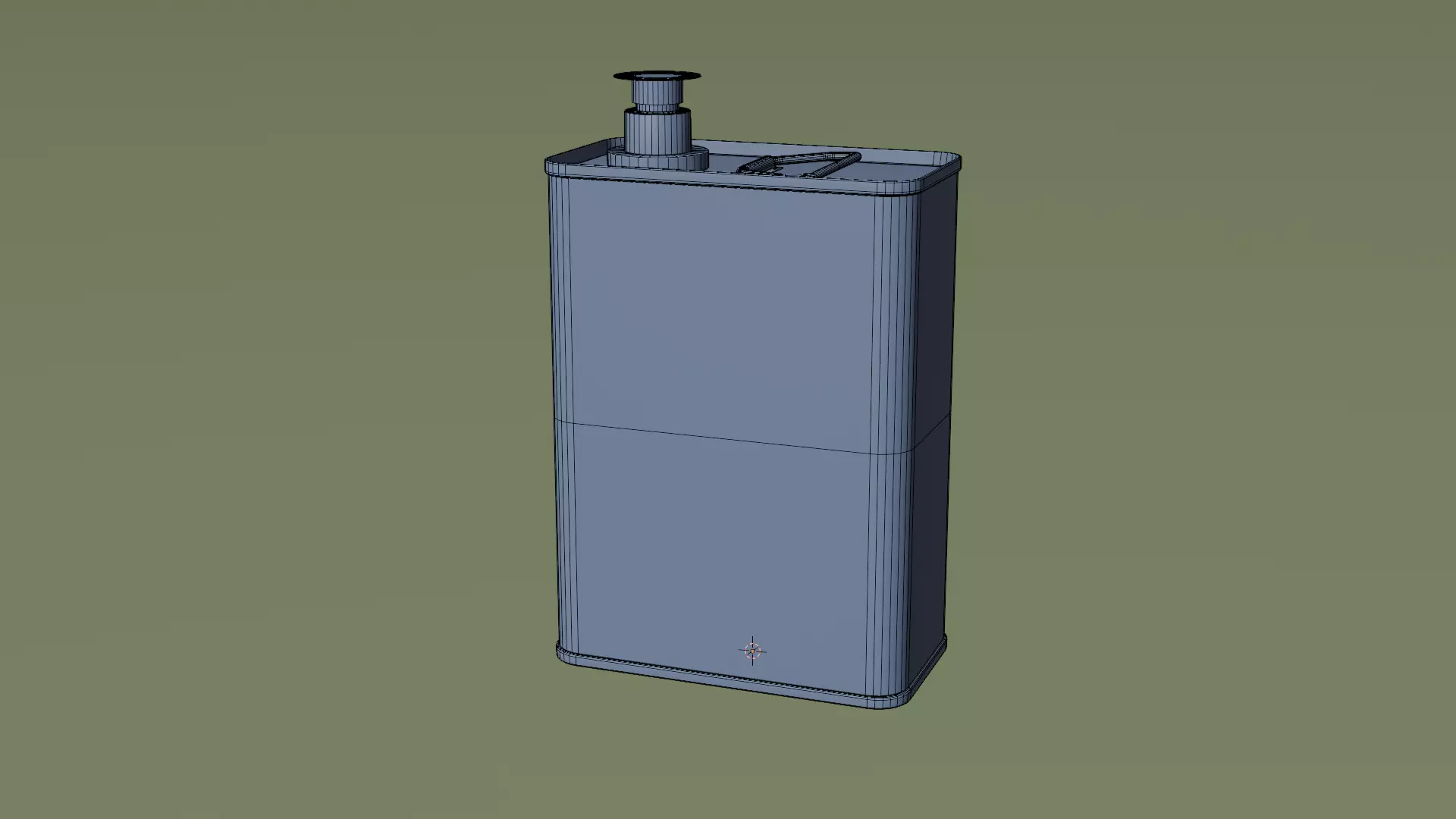 Square Aluminium Oil can tin 3D model_9
