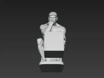 Timeless Thinker Marble Pen Holder Sculpture 3D print model_2