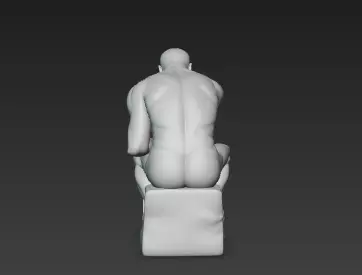 Timeless Thinker Marble Pen Holder Sculpture 3D print model_5