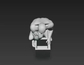 Timeless Thinker Marble Pen Holder Sculpture 3D print model_7