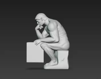 Timeless Thinker Marble Pen Holder Sculpture 3D print model_9