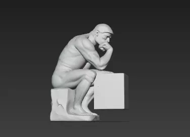 Timeless Thinker Marble Pen Holder Sculpture 3D print model_3