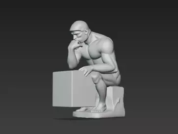 Timeless Thinker Marble Pen Holder Sculpture 3D print model_6