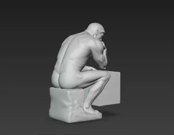 Timeless Thinker Marble Pen Holder Sculpture 3D print model_10