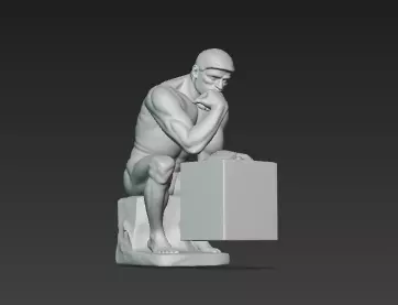 Timeless Thinker Marble Pen Holder Sculpture 3D print model_1