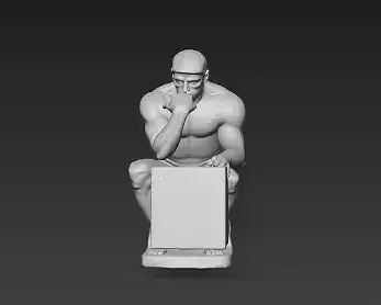 Timeless Thinker Marble Pen Holder Sculpture