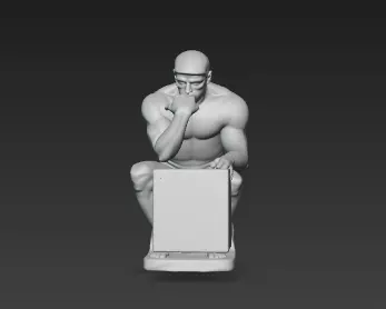 Timeless Thinker Marble Pen Holder Sculpture 3D print model_0