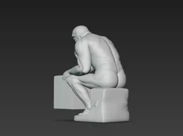 Timeless Thinker Marble Pen Holder Sculpture 3D print model_8